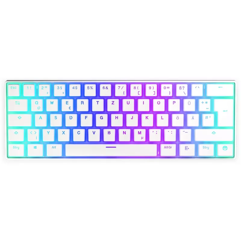 Thock Compact Wireless Pudding Onyx White, Teclado Gaming Branco, Layout DE, Kailh Box Red