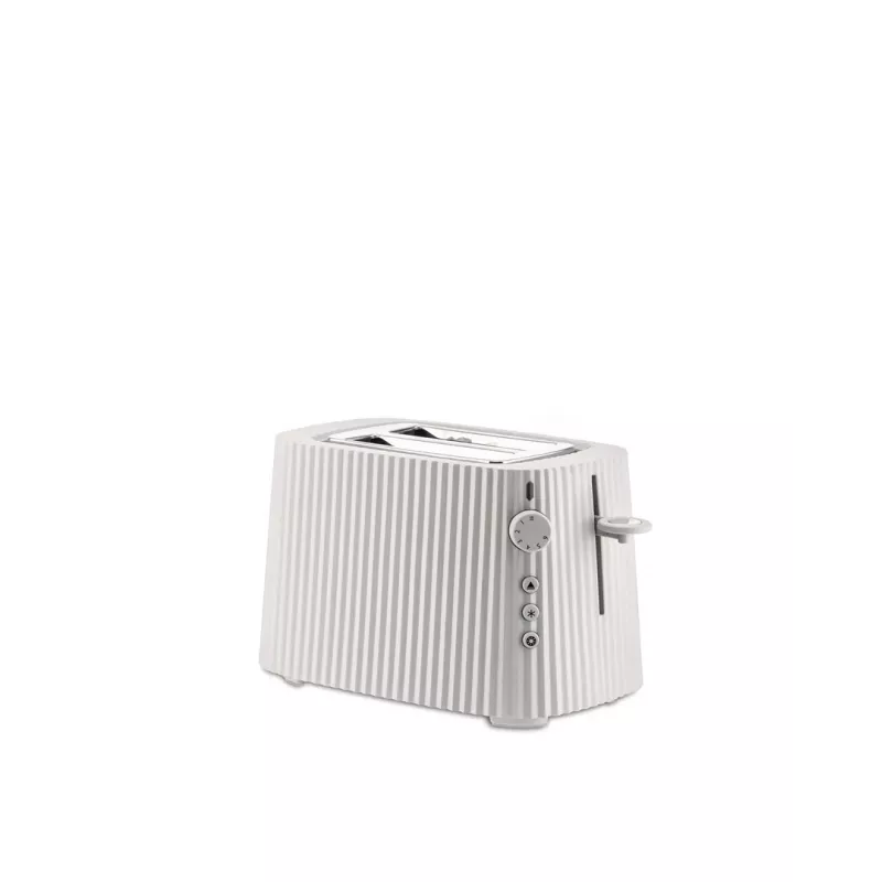 Torradeira Alessi MDL08B preta — design Plissé, 6 níveis de tostagem, bagel/descongelar/aquecer, 340×185×250 mm