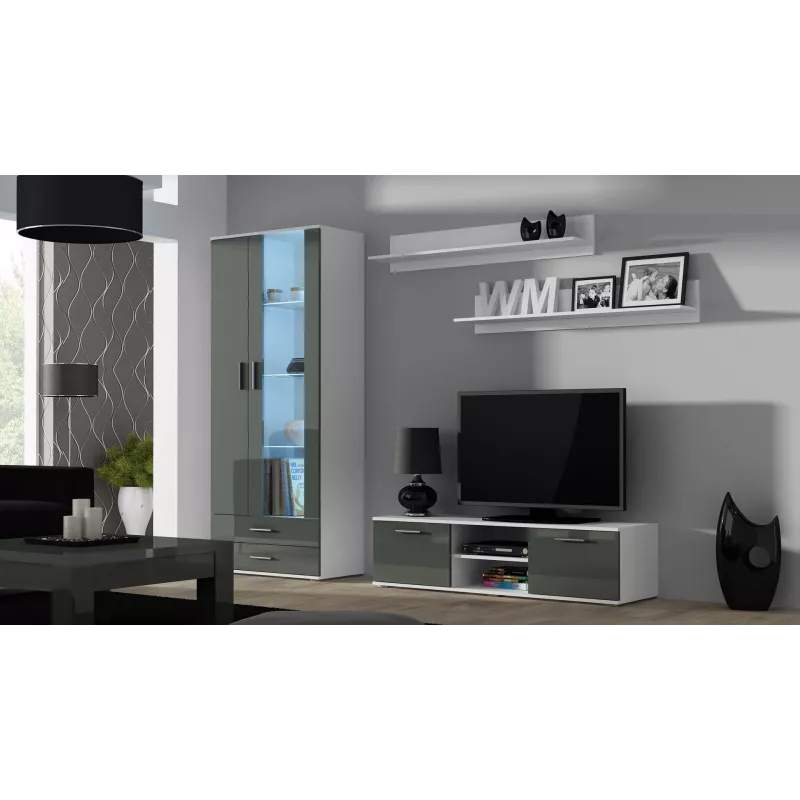 Conjunto de duas prateleiras Cama 125cm SOHO branco mate