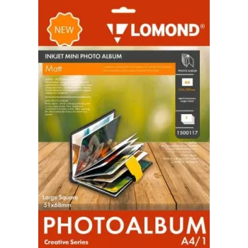 Mini álbum fotográfico Lomond quadrado grande mate, 51×68 mm — para impressões pequenas, páginas mate