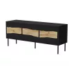 Móvel de TV cama meble INSERTO 3D 143,5x40x61,5 cm preto com LED, tampo em aglomerado