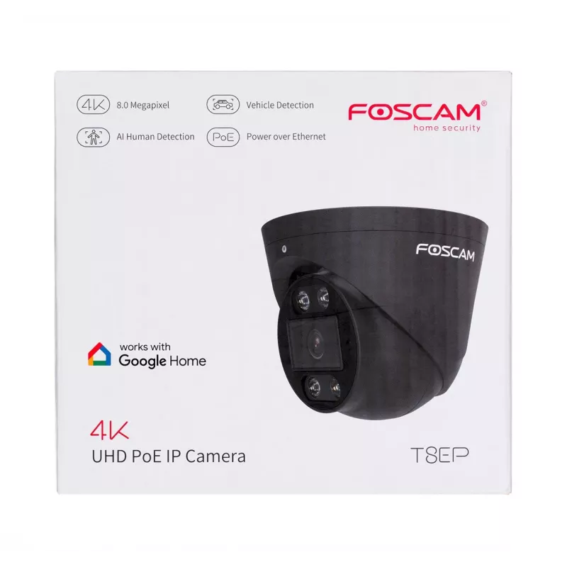 Câmara IP FOSCAM T8EP 8MP POE preto