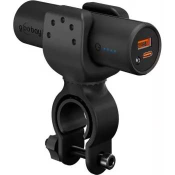Goobay Bike Powerbank 5.0 com suporte reforçado para guiador de bicicleta | 60656 | 5000 mAh | preto
