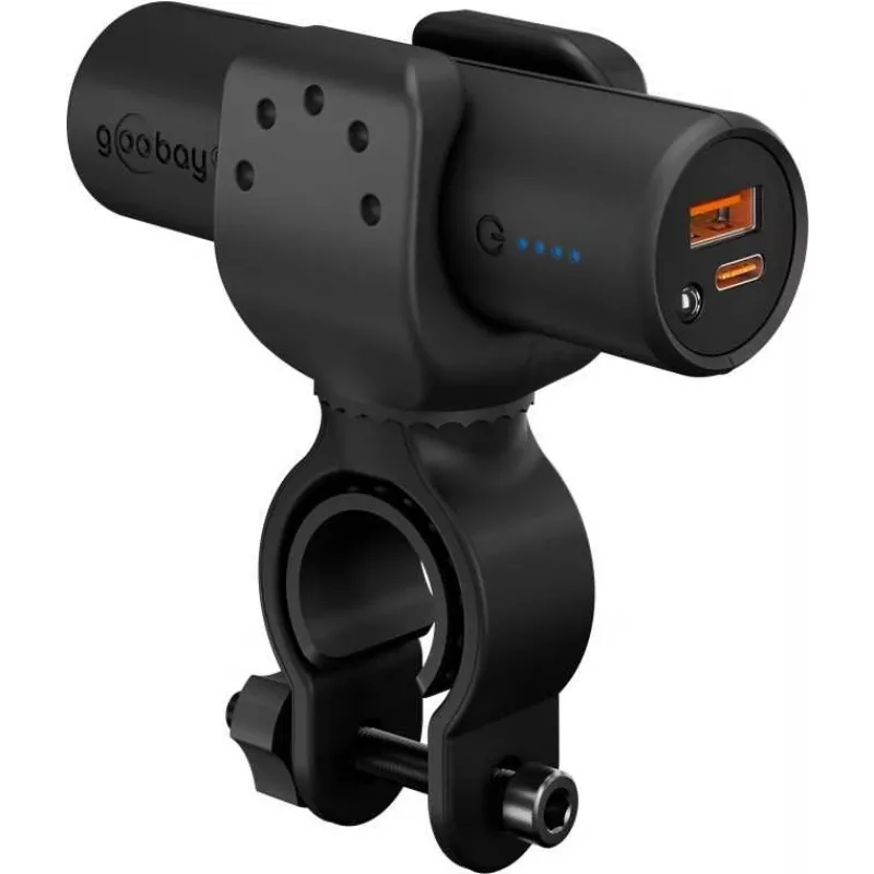 Goobay Bike Powerbank 5.0 com suporte reforçado para guiador de bicicleta | 60656 | 5000 mAh | preto