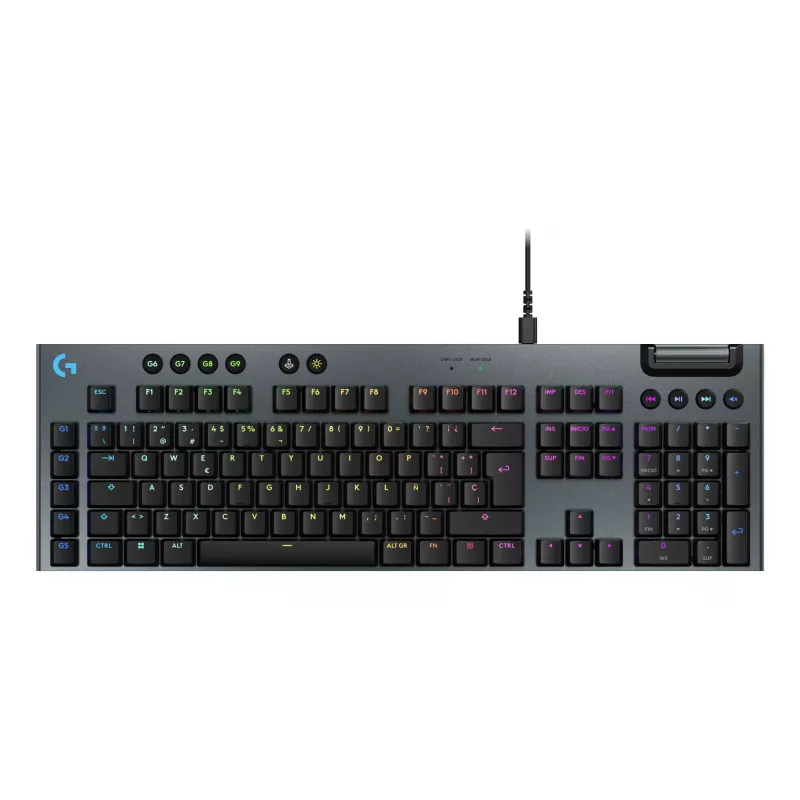 Teclado mecânico gaming com fios Logitech G915 X preto com iluminação RGB