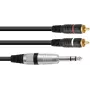 Cabo adaptador estéreo Omnitronic 2x RCA (cinch) para 2x RCA, 1,5 m de comprimento, modelo 30225223