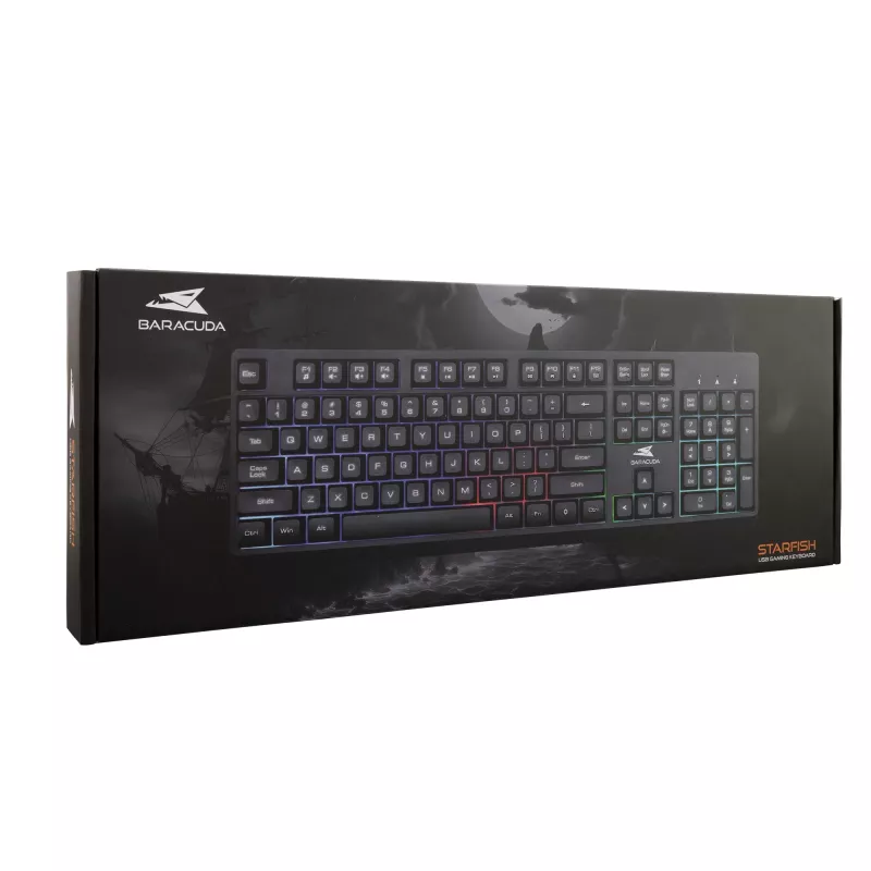 Teclado US Baracuda Starfish preto Modelo STARFISH — formato compacto, layout US