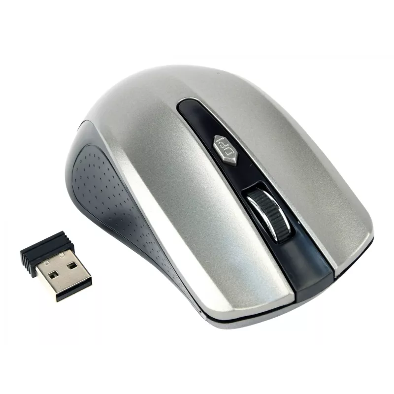 Rato sem fios GEMBIRD MUSW-4B-04-BG — para destros, ótico 1600 DPI, 4 botões, RF Wireless, preto/cinzento