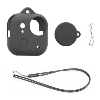Proteção de objetiva em silicone + capa PULUZ para Insta360 GO Ultra