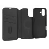Capa de couro para iPhone 16, preto