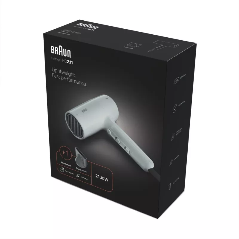 Secador de cabelo Braun BRHD211E 2200W com tecnologia iónica
