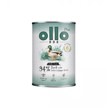 Ollo Plus Colagénio Pato 400g Lata de comida para cães