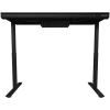 Secretária gaming de altura ajustável com dois motores, função sentado/em pé, carregador sem fios, iluminação RGB, painel de controlo e portas USB, tampo em vidro temperado, preto