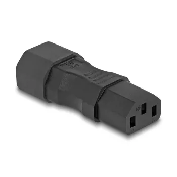 Adaptador de alimentação DeLOCK IEC 60320 C14 para ficha e conector fêmea C13 10A reto preto