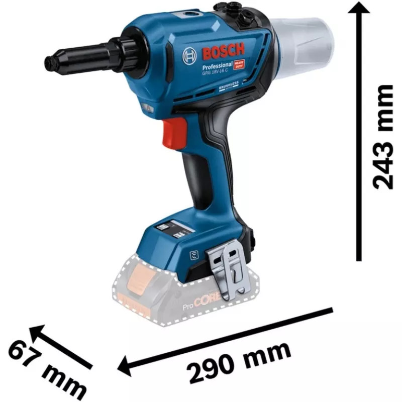 Rebitadeira Bosch 0 601 9K5 001 preta, verde 3,2,4,4,8,5,0,5,6 mm 16000 kN