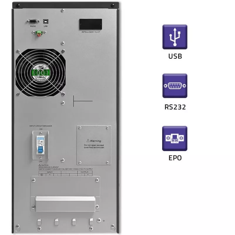 Qoltec 53982 UPS online de onda sinusoidal pura, 6 kVA / 4,8 kW, LCD, USB