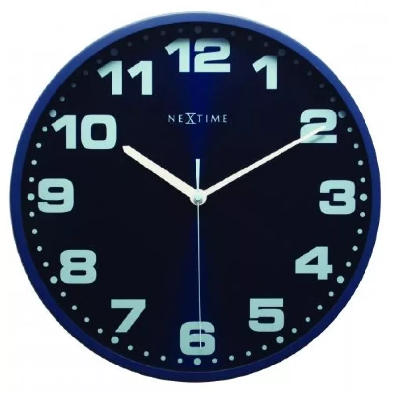NeXtime Relógio de parede 3053bl Dash Blue, Ø 35 cm, parede, azul