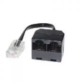 Distribuidor ISDN, 2 vias, 1 x RJ45 macho/2x RJ45 (8P8C) fêmea, cabo de 10 cm para ligação de 2 dispositivos ISDN a uma linha (17000462)
