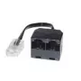 Distribuidor ISDN, 2 vias, 1 x RJ45 macho/2x RJ45 (8P8C) fêmea, cabo de 10 cm para ligação de 2 dispositivos ISDN a uma linha (17000462)