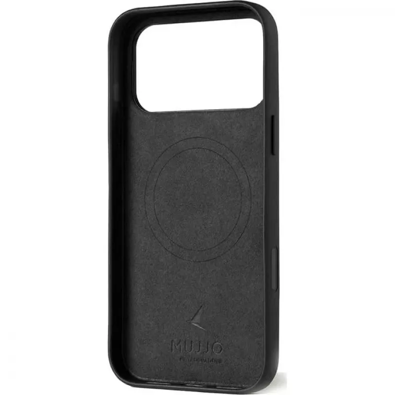 Mujjo Full Leather Case capa para iPhone 17 Pro Max preto