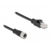 Cabo adaptador M12 DeLOCK codificação D 4 pinos fêmea para conector RJ45 macho 50 cm