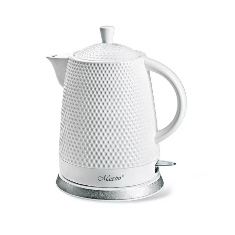 Maestro MR-069-WHITE Chaleira elétrica de cerâmica, 1,5 L, 1500 W, branco