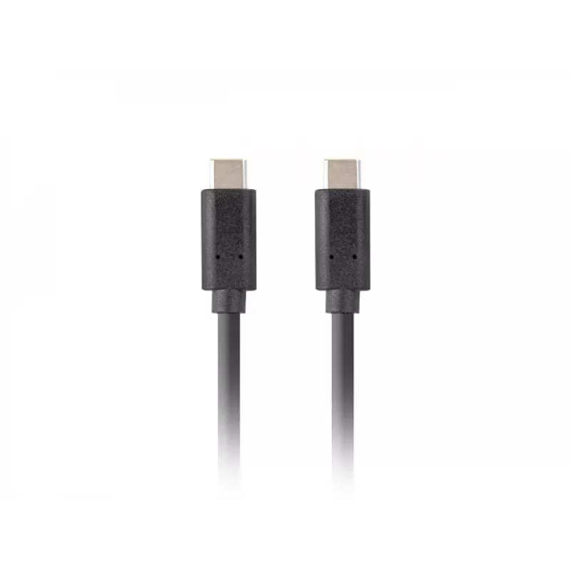 Cabo USB-C para USB-C LANBERG CA-CMCM-32CU-0010-BK — USB 3.2 Gen 2, 1 m, preto, 100 W de carregamento, vídeo 4K