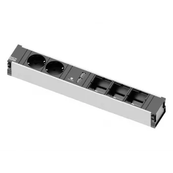 Extensão de energia Bachmann 912.0168 interior 2 saídas AC preto cinzento