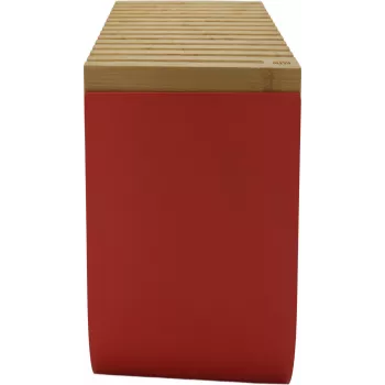 Caixa de pão Alessi BG03 R Mattina, aço, madeira de bambu, vermelha, tamanho único (BG03 R)