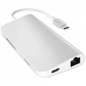 Adaptador multiportas Satechi USB-C 8K com Ethernet V3 space grey (ST-P8KEM)