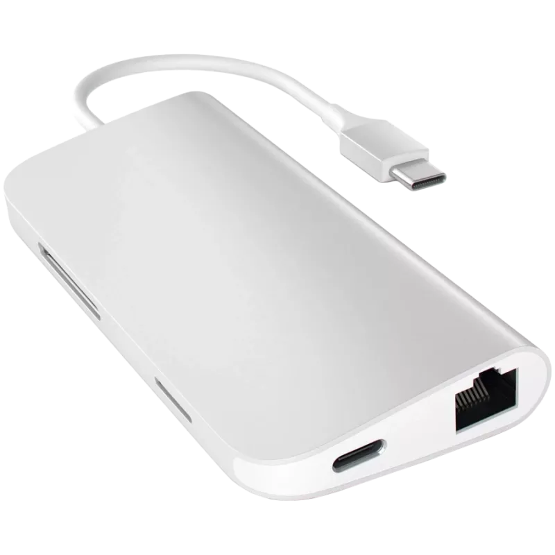 Adaptador multiportas Satechi USB-C 8K com Ethernet V3 space grey (ST-P8KEM)