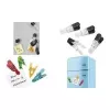 Suporte magnético WEDO porta-notas magnético GLOSSY conjunto de 4 preto/transparente com clipe