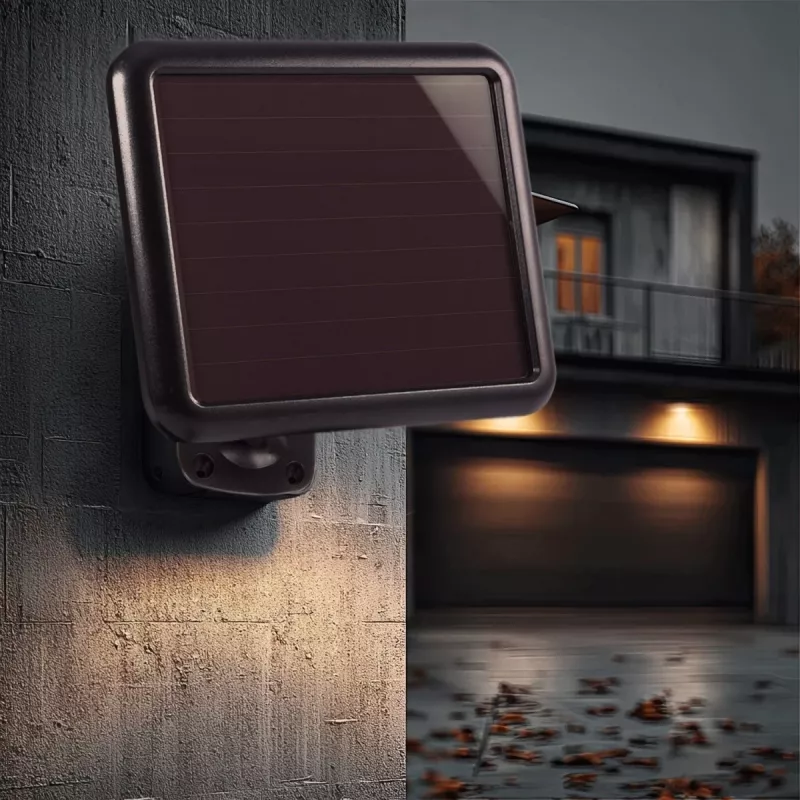 Projetor LED solar Maclean MCE442 com detetor de movimento projetor de parede luz crepuscular IP44 6W 6000K