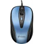 Rato com fio USB, 4 botões, ótico, simétrico, azul