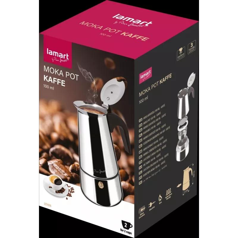 Cafeteira Moka LAMART LT7075 100 ml cafeteira expresso para fogão