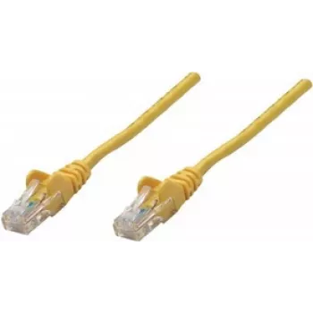Cabo de rede patch Intellinet, Cat6A, 20 m, amarelo, cobre, S/FTP, LSOH / LSZH, PVC, RJ45, contactos banhados a ouro, sem patilha, com proteção contra dobras, garantia vitalícia