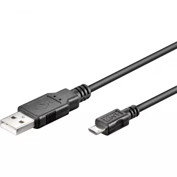 Cabo USB 2.0, ficha USB-A > ficha Micro-USB (preto, 5 metros)