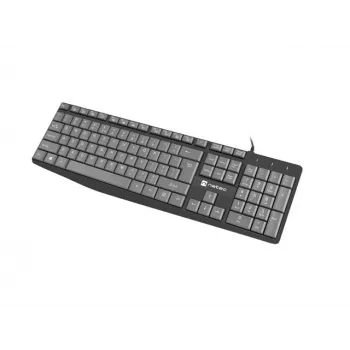 Teclado com fios tamanho completo NATEC NKL-1507 USB QWERTY US International cinzento/preto, 105 teclas, teclado numérico