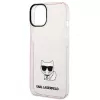 Karl Lagerfeld KLHCP14MCTRI iPhone 14 Plus / 15 Plus 6.7 capa rígida rosa / rosa transparente Choupette Body