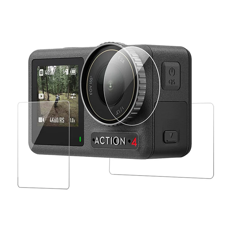 Vidro temperado para DJI Osmo Action 5/4/3 Telesin