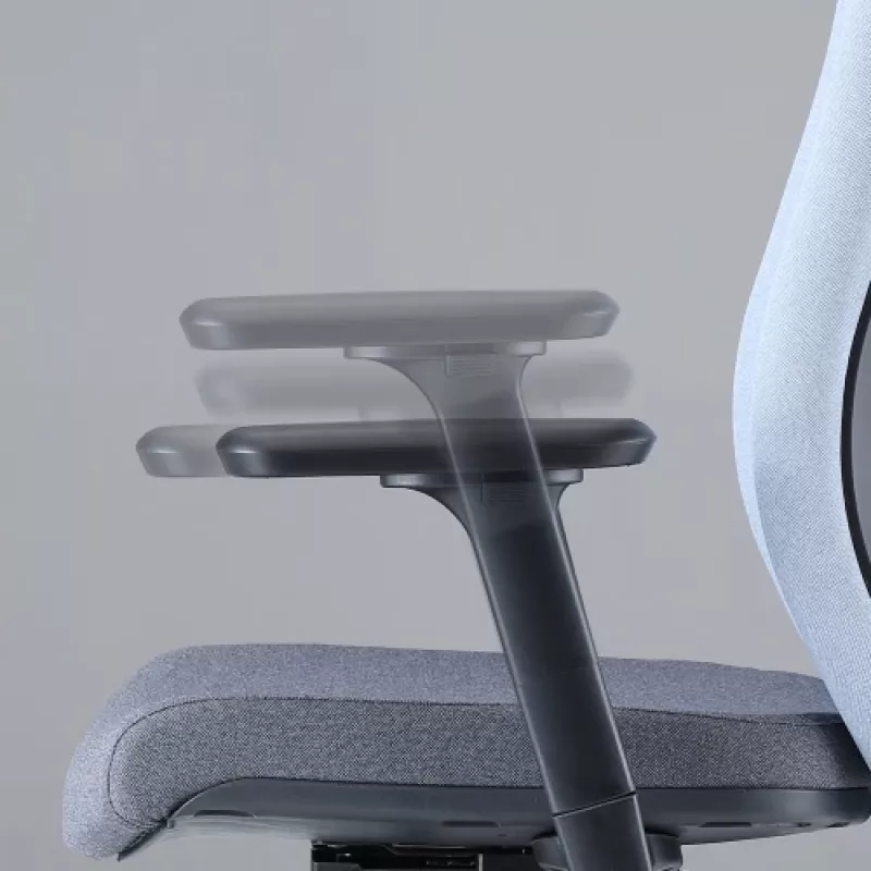 Cadeira de escritório ergonómica Up Up Athene preta, cinzento + tecido azul