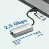 Adaptador USB-A/-C para Ethernet 2,5G, cinzento