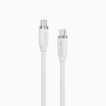 Cabo USB-C para C macho Alogic Elements Silicone 5A/240W Tie branco 2M (ELSI5U2CCWH2)