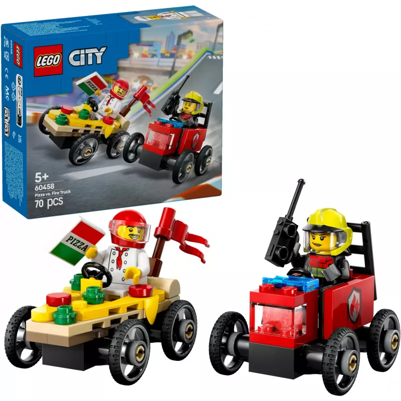 LEGO CITY 60458 Pizza vs. carro de bombeiros