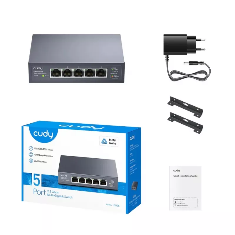 Switch de rede não gerido Cudy HS105 — 5 portas, 100/1000/2500 Mbit/s