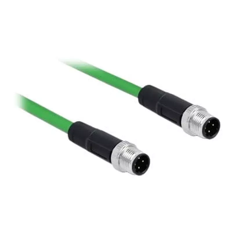 DeLOCK - cabo de rede - M12 (4 pinos) (M) para M12 (4 pinos) (M) - 5,0 m - SF/FTP - sem halogéneos - verde (85920)