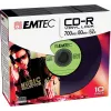EMTEC Vinyl Look - 10 x CD-R - 700 MB (80 Min) 52x - azul, amarelo, lilás, verde, rosa - Slim Jewel Case