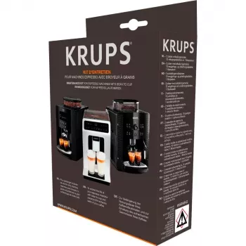 Pastilhas de limpeza KRUPS XS5300 para máquina de café, 10 unid., 2 descalcificantes, cartucho de filtro incluído
