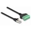 Cabo RJ45 DeLOCK Cat.6 ficha para adaptador de bloco de terminais 30 cm preto verde