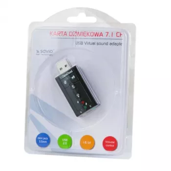 Placa de áudio Savio AK-01 7.1 canais USB